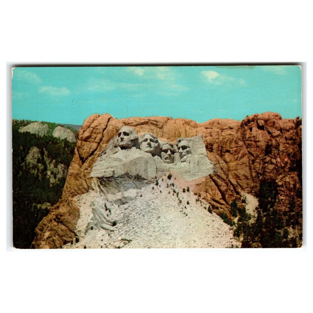 Mount Rushmore National Memorial Postcard Black Hills South Dakota Curteichcolor